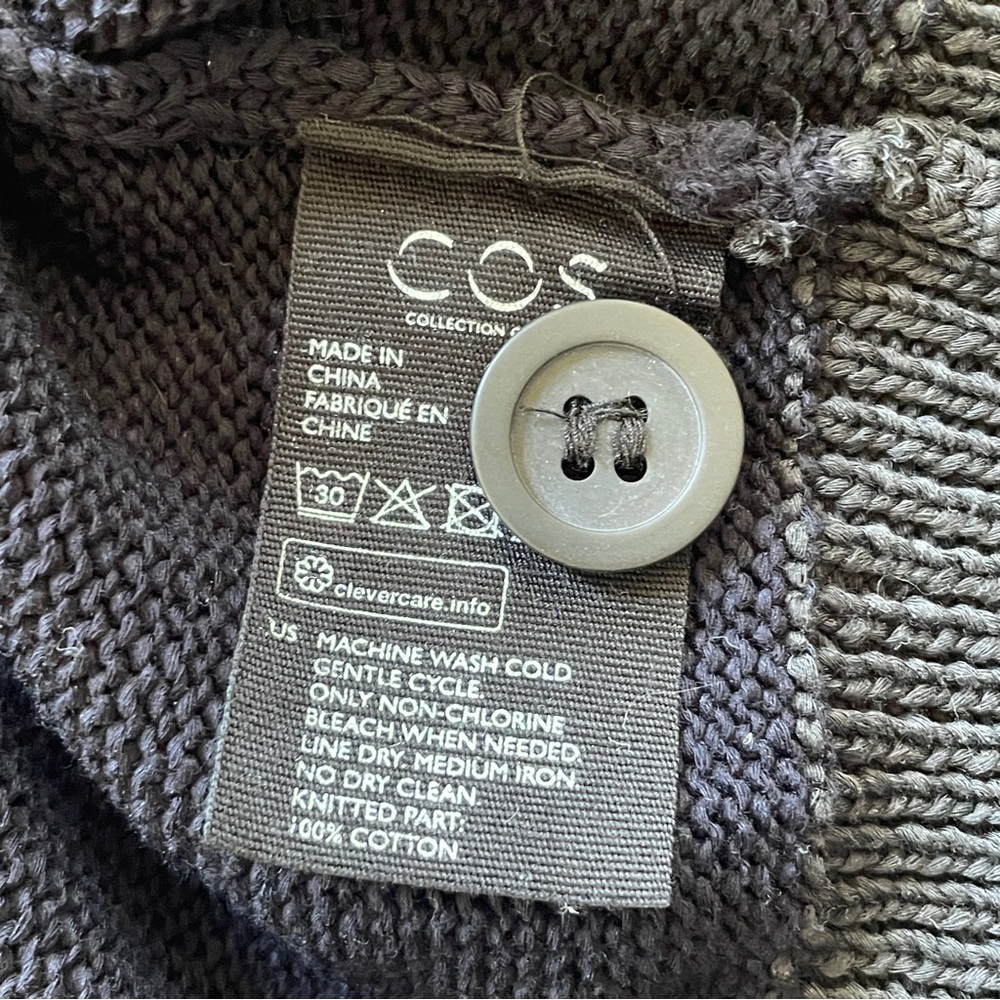 COS Bow-Detailed Navy Blue Knit Cardigan - Sz XS - Picture 11 of 16